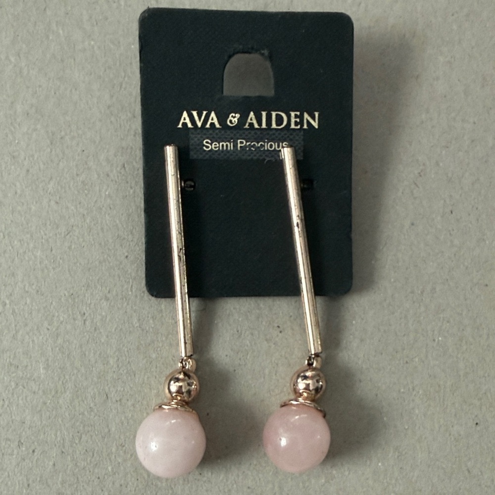 Ava & Aiden Rose Gold Drop Earrings